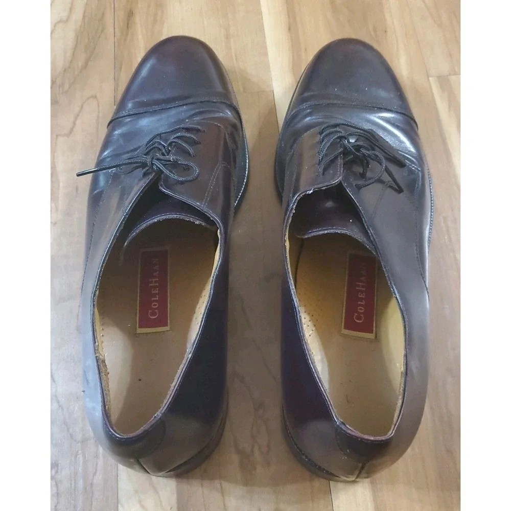 Mens 12 D Cole Haan Caldwell Oxfords Dark Burgundy Leather Dress Shoes 019440